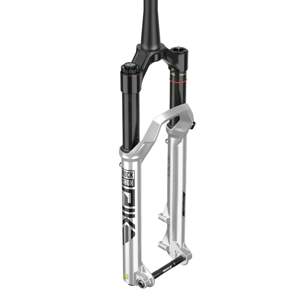 RockShox Pike Ultimate Charger 3 RC2 Debon Air+ 27.5" Suspension Fork - 120mm - 37mm Offset - Tapered - 15x110mm Boost - Gloss Silver 3 RockShox Pike Ultimate Charger 3 RC2 Debon Air+ 27.5" Suspension Fork - 120mm - 37mm Offset - Tapered - 15x110mm Boost - Gloss Silver