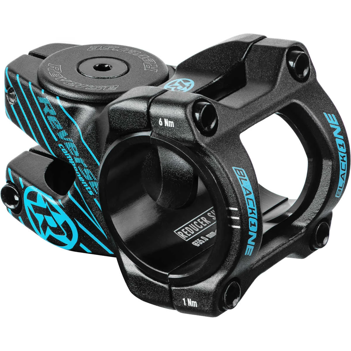 Reverse Components Black-One D-2 MTB Stem | 35mm - 31.8/35mm - Black/light-blue 3 Reverse Components Black-One D-2 MTB Stem | 35mm - 31.8/35mm - Black/light-blue