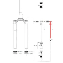 RockShox Debon Air+ Spring Shaft - For 160mm Lyrik D1+ - 11.4018.111.026 -ROCKSHOX Sales 11 1254085