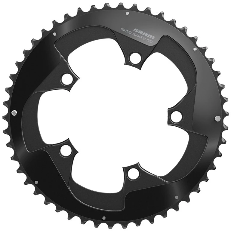 SRAM RED Chainring 2-Pin 110mm - 50 + 52 Teeth - Black 3 SRAM RED Chainring 2-Pin 110mm - 50 + 52 Teeth - Black