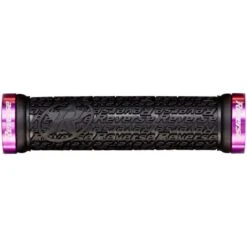 Reverse Components Stamp Lock On Grips - 30mm - Black / Purple