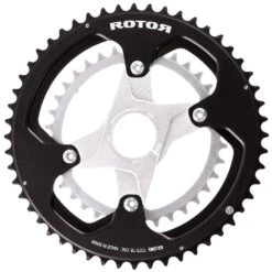 Rotor NoQ Outer Road Chainring - BCD 110x4 - Round - Black