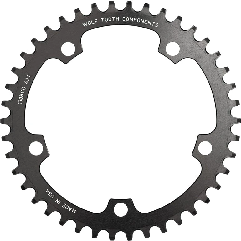 Wolf-tooth Wolf Tooth Single Road/Cyclocross Flattop Chainring 130mm - Drop Stop - Black 6 Wolf-tooth Wolf Tooth Single Road/Cyclocross Flattop Chainring 130mm - Drop Stop - Black - Image 4