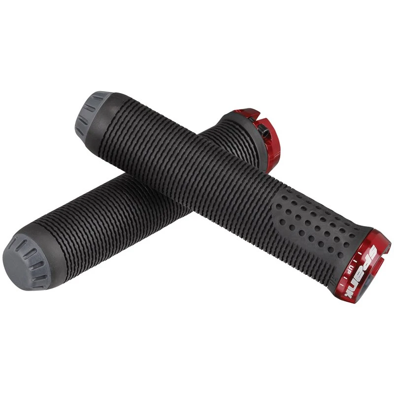 Spank Spike Grip 33 Lock On Grips - Black/red 3 Spank Spike Grip 33 Lock On Grips - Black/red