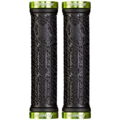 Reverse Components Stamp Lock On Grips - 30mm - Black / Light Green