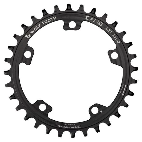 Wolf-tooth Wolf Tooth Camo Chainring Aluminum For Camo Spider - HyperGlide+ 12-speed - Black 3 Wolf-tooth Wolf Tooth Camo Chainring Aluminum For Camo Spider - HyperGlide+ 12-speed - Black