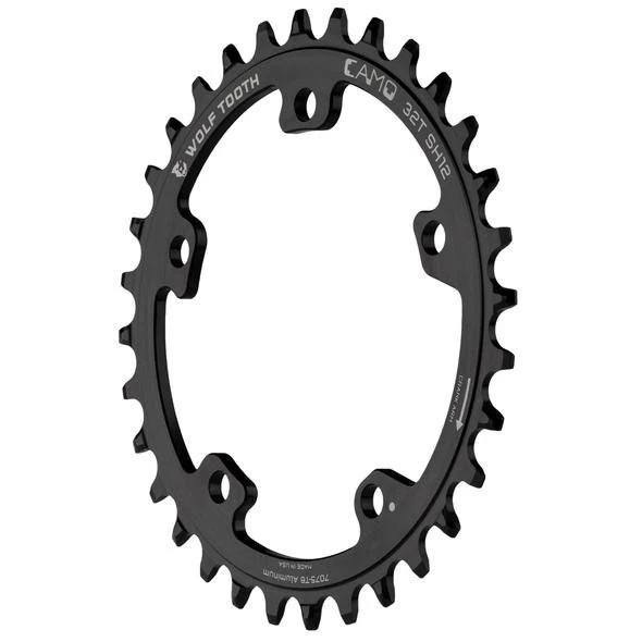 Wolf-tooth Wolf Tooth Camo Chainring Aluminum For Camo Spider - HyperGlide+ 12-speed - Black 4 Wolf-tooth Wolf Tooth Camo Chainring Aluminum For Camo Spider - HyperGlide+ 12-speed - Black - Image 2
