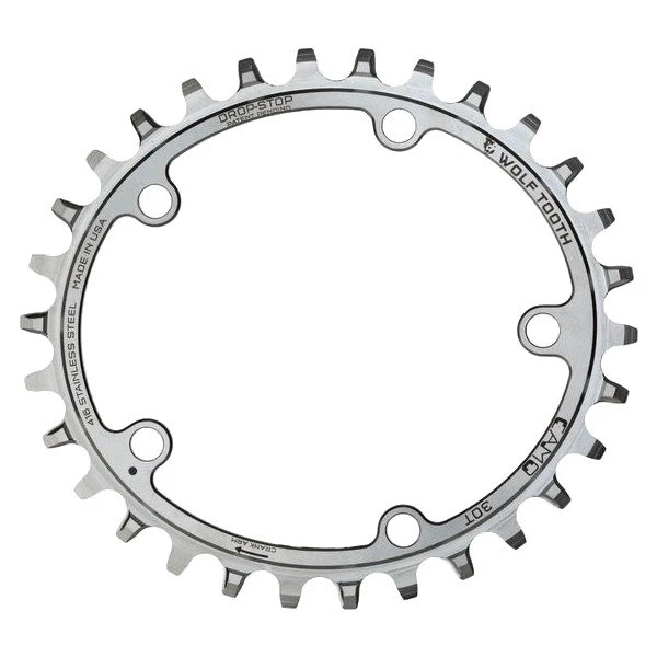 Wolf-tooth Wolf Tooth Camo Elliptical Chainring Stainless Steel For Camo Spider - Drop Stop - Silver 3 Wolf-tooth Wolf Tooth Camo Elliptical Chainring Stainless Steel For Camo Spider - Drop Stop - Silver