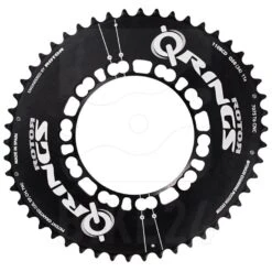 Rotor Q-Rings Compact 5-arm 110 BCD Aero Road Chainring Oval - Black