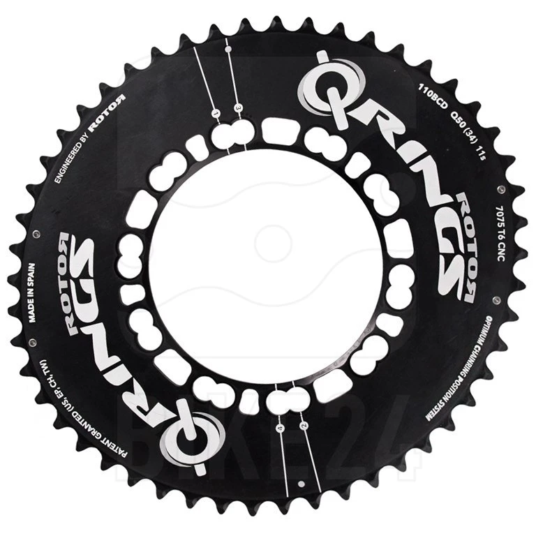Rotor Q-Rings Compact 5-arm 110 BCD Aero Road Chainring Oval - Black 3 Rotor Q-Rings Compact 5-arm 110 BCD Aero Road Chainring Oval - Black