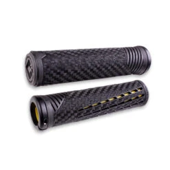 ODI CF Handlebar Grips - BMX | Lock-On V2.1 | 135mm - Black / Yellow