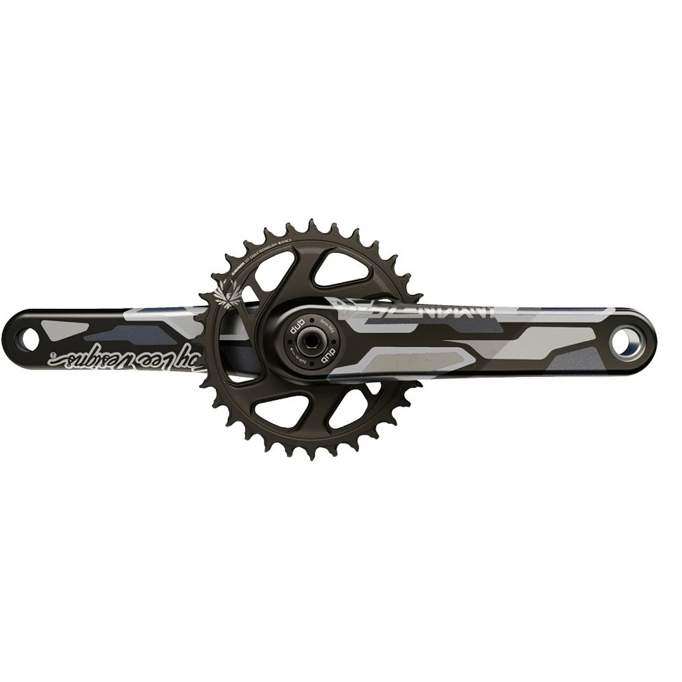 Truvativ Descendant CoLab Troy Lee Designs DH 1x Carbon Crankset - Direct Mount 32 Teeth - DUB73 - 165mm - Black-grey 3 Truvativ Descendant CoLab Troy Lee Designs DH 1x Carbon Crankset - Direct Mount 32 Teeth - DUB73 - 165mm - Black-grey