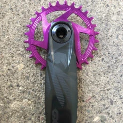 E-thirteen E*thirteen Helix R Direct Mount Chainring | SRAM 11/12-Speed | 3mm Offset - Eggplant -ROCKSHOX Sales e thirteen helix r sram chainwheel eggplant mounted 1487412