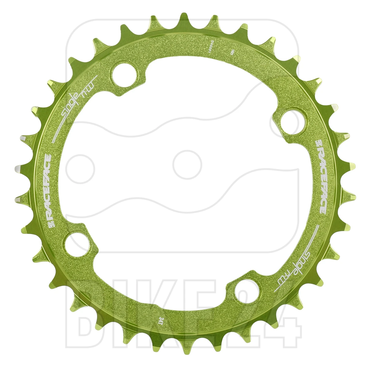 Race Face Narrow Wide Chainring - 4 Bolt - 104mm - Green 4 Race Face Narrow Wide Chainring - 4 Bolt - 104mm - Green - Image 2