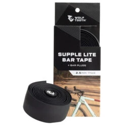 Wolf-tooth Wolf Tooth Supple Lite Road Bike Handlebar Tape - Black -ROCKSHOX Sales wt slite bartape blk black packed 1178727