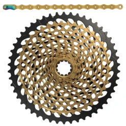 SRAM XX1 Eagle Wear And Tear -Set With Chain And XG-1299 Cassette - 50 Teeth - Gold